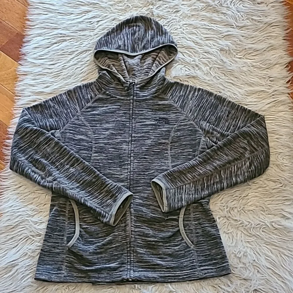 The north face womens gray zip up polartec‎ fleece jacket size small